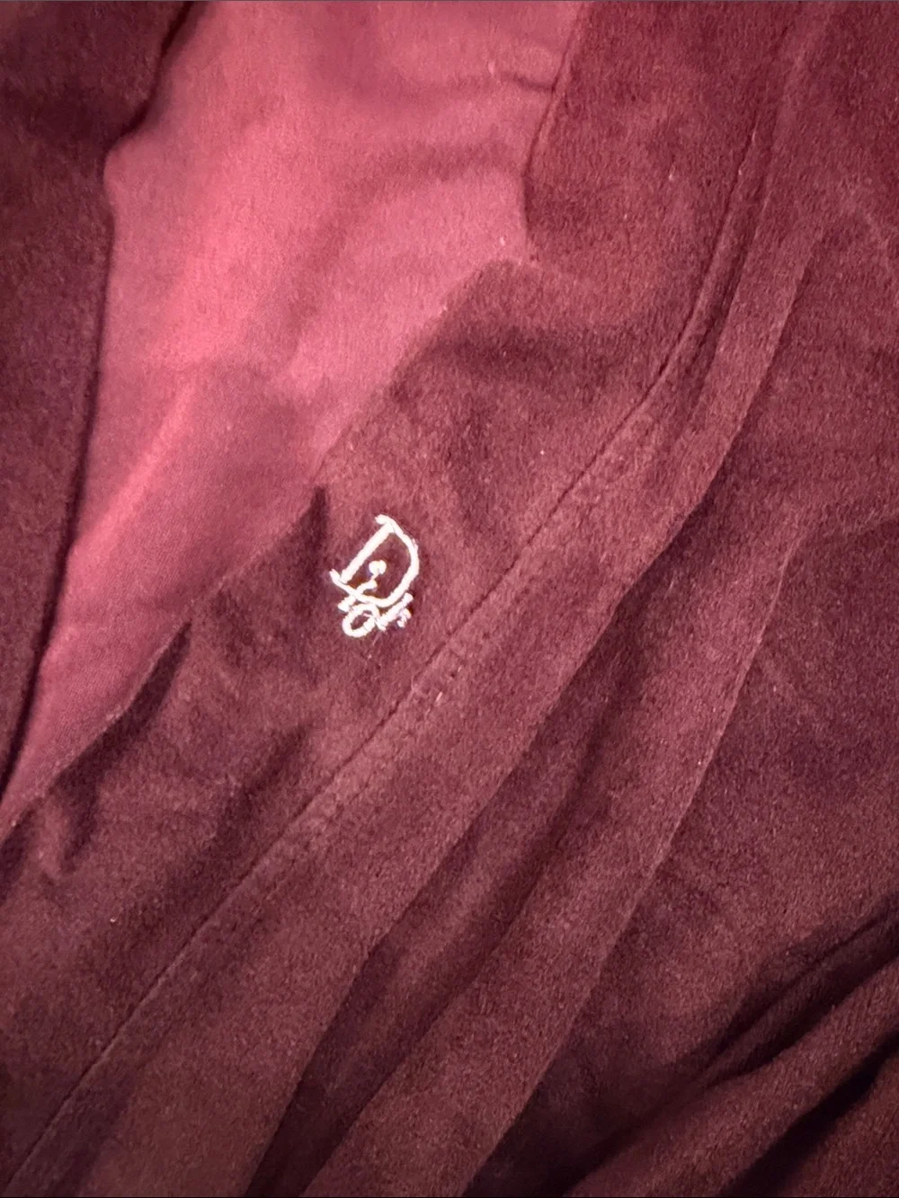 Vintage Christian Dior Monsieur Mens Vintage Velour Robe Plum Purple Cream OS